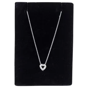 Roberto Coin Tiny Treasures 18k White Gold Diamond Baby Heart Necklace