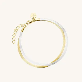 Rosefield Jewellery - The Duo Snake Two Tone Bracelet