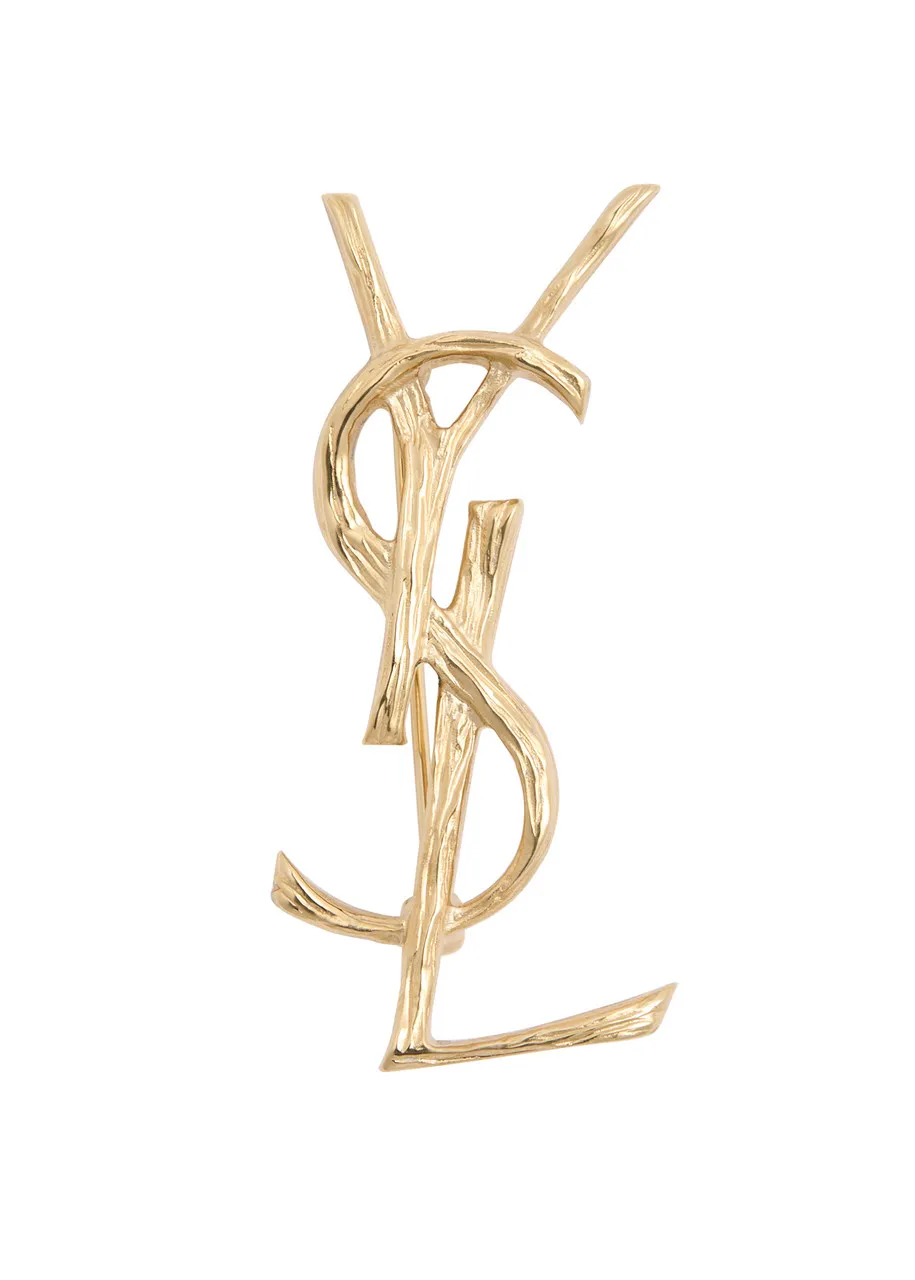 SAINT LAURENT Cassandra logo brooch  -                         -                     -                