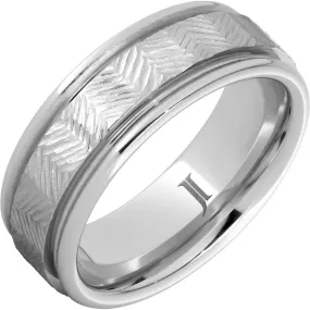 Serinium Chevron Hand Engraved Ring