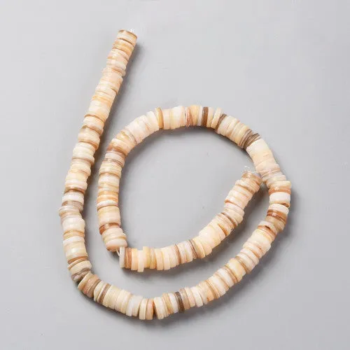 Shell Beads, Natural, Freshwater, Flat, Round, Heishi Beads, Disc Beads, 8-8.5mm