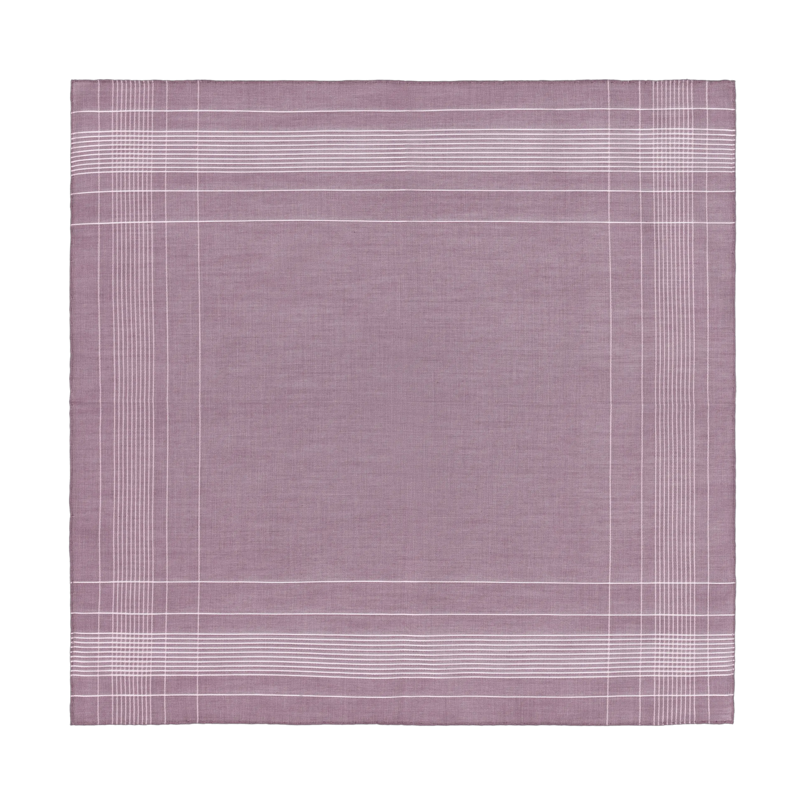  Simonnot Godard Cotton Pocket Square in Purple and White