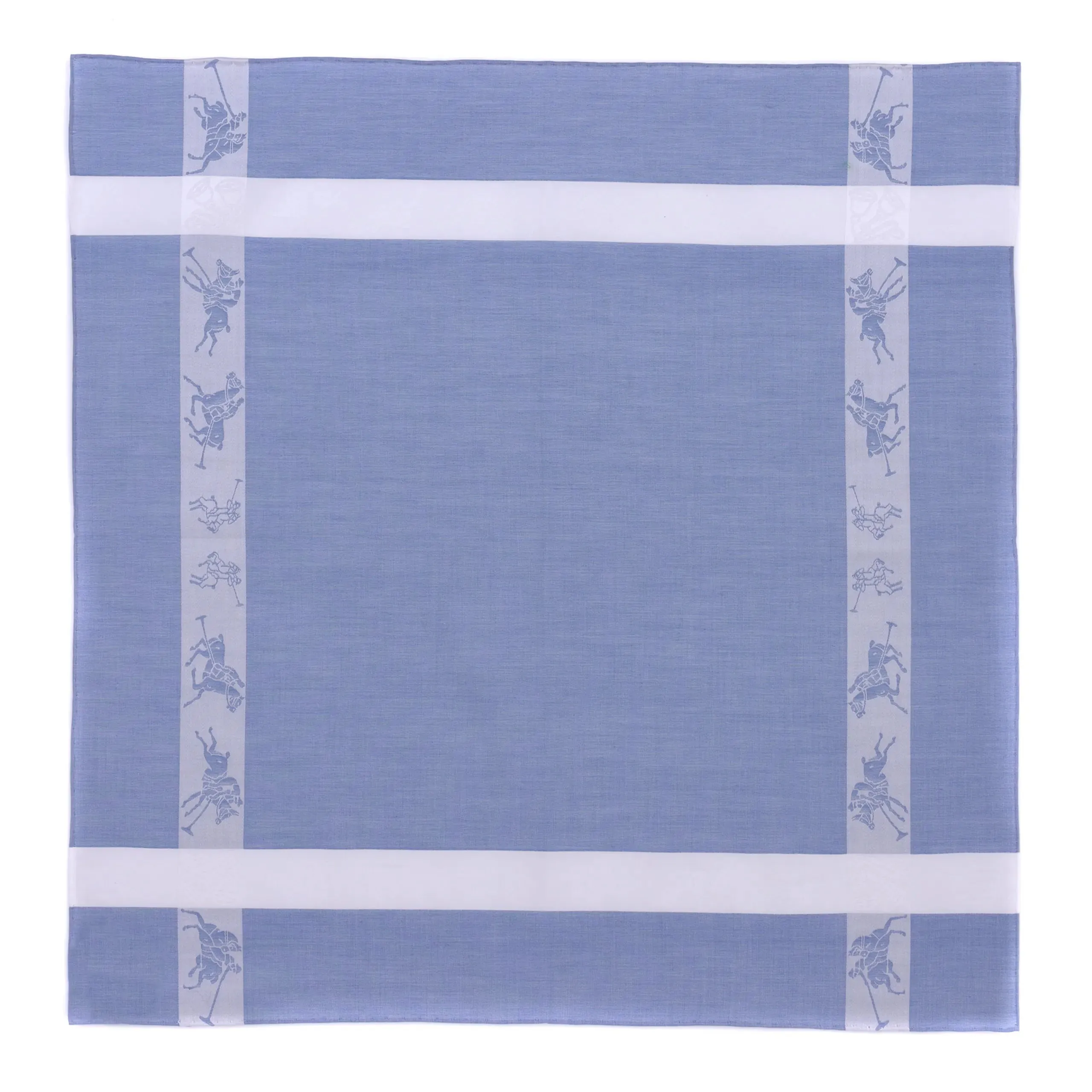  Simonnot Godard Printed Cotton Pocket Square in Blue