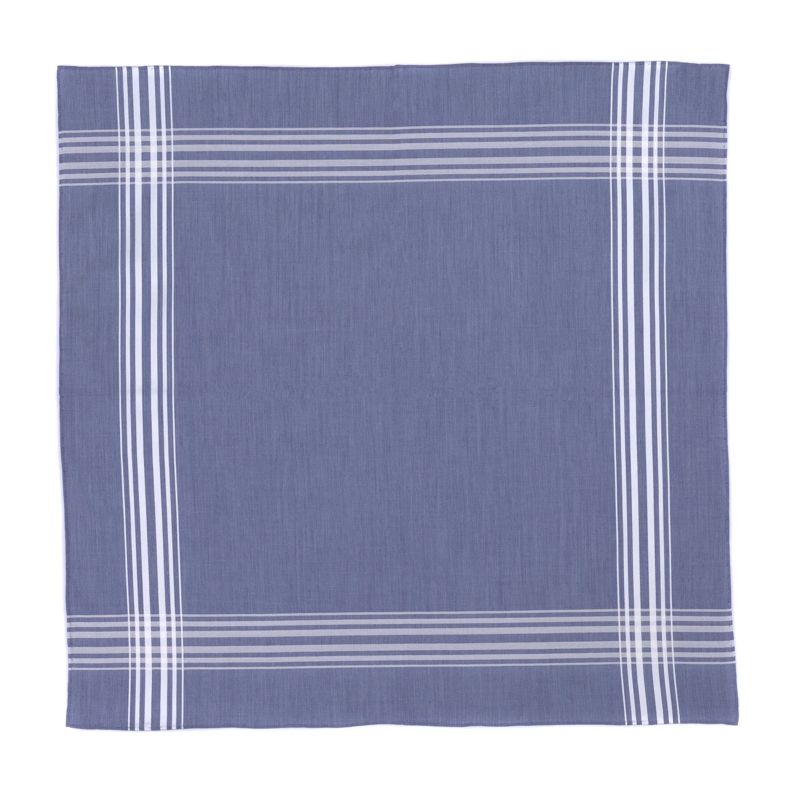  Simonnot Godard Striped Cotton Pocket Square in Light Blue