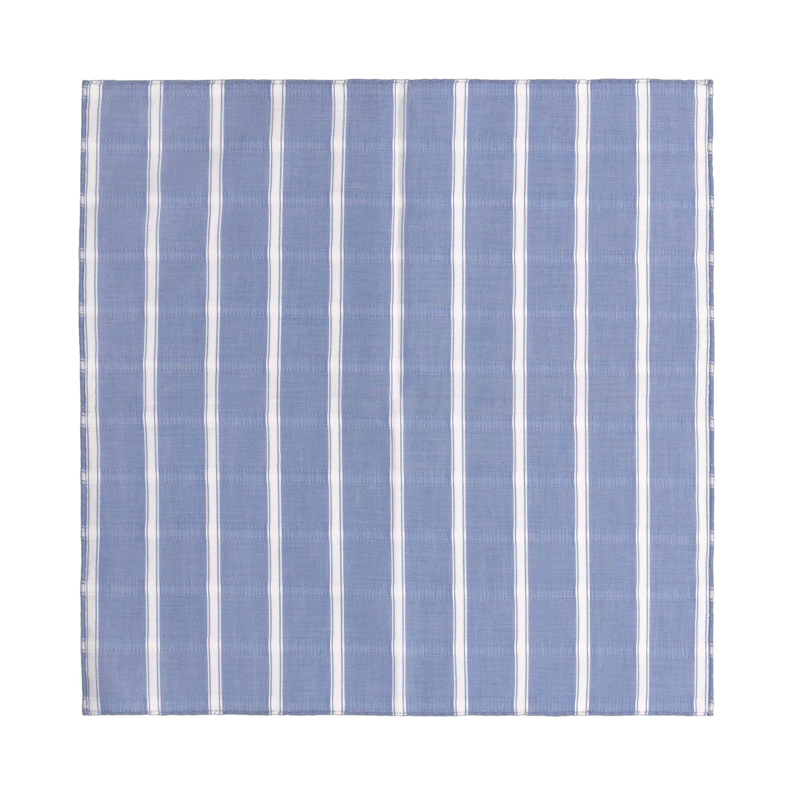  Simonnot Godard Windowpane Cotton Pocket Square in Blue