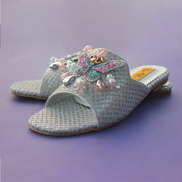 Sliver Fancy Slippers for women