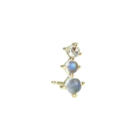 Small Moonstone and Diamond Climber Earring