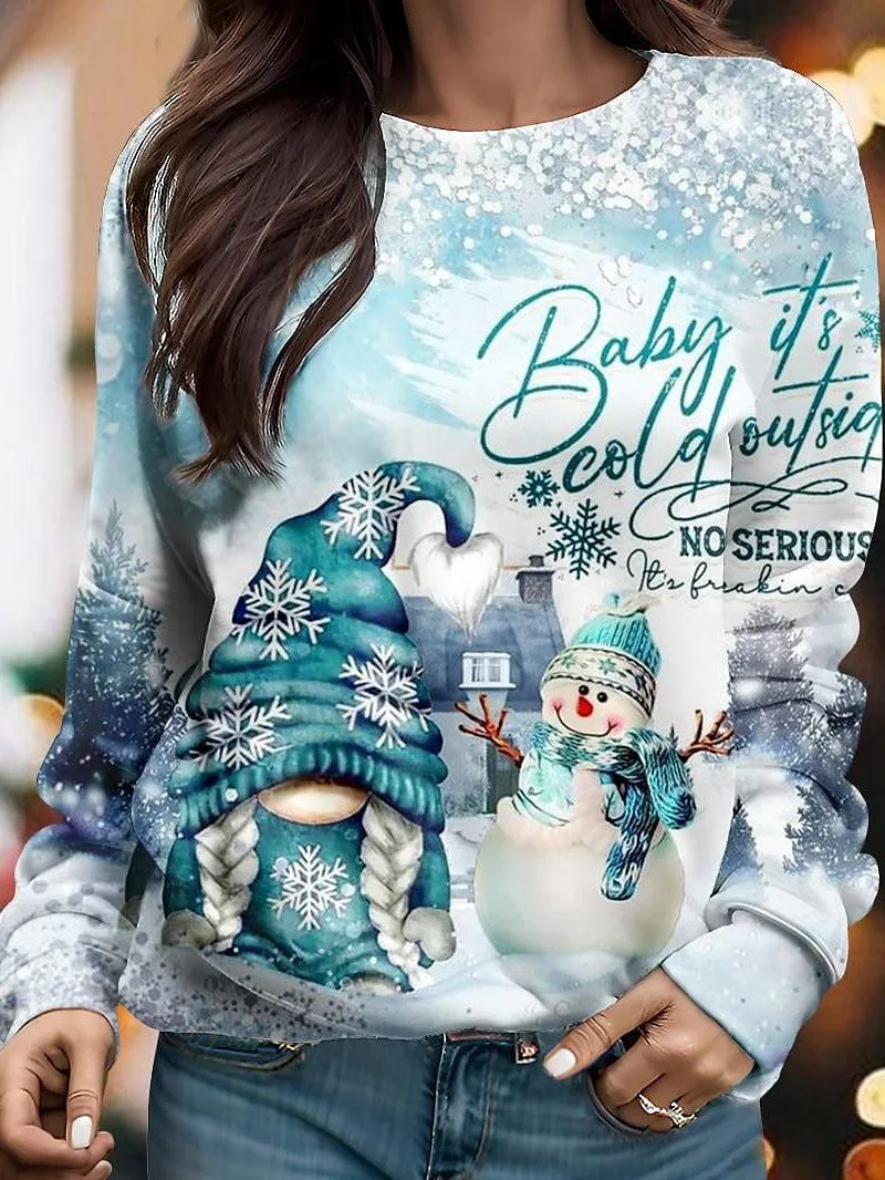 Snowman Gnome Festival Pullover for Women