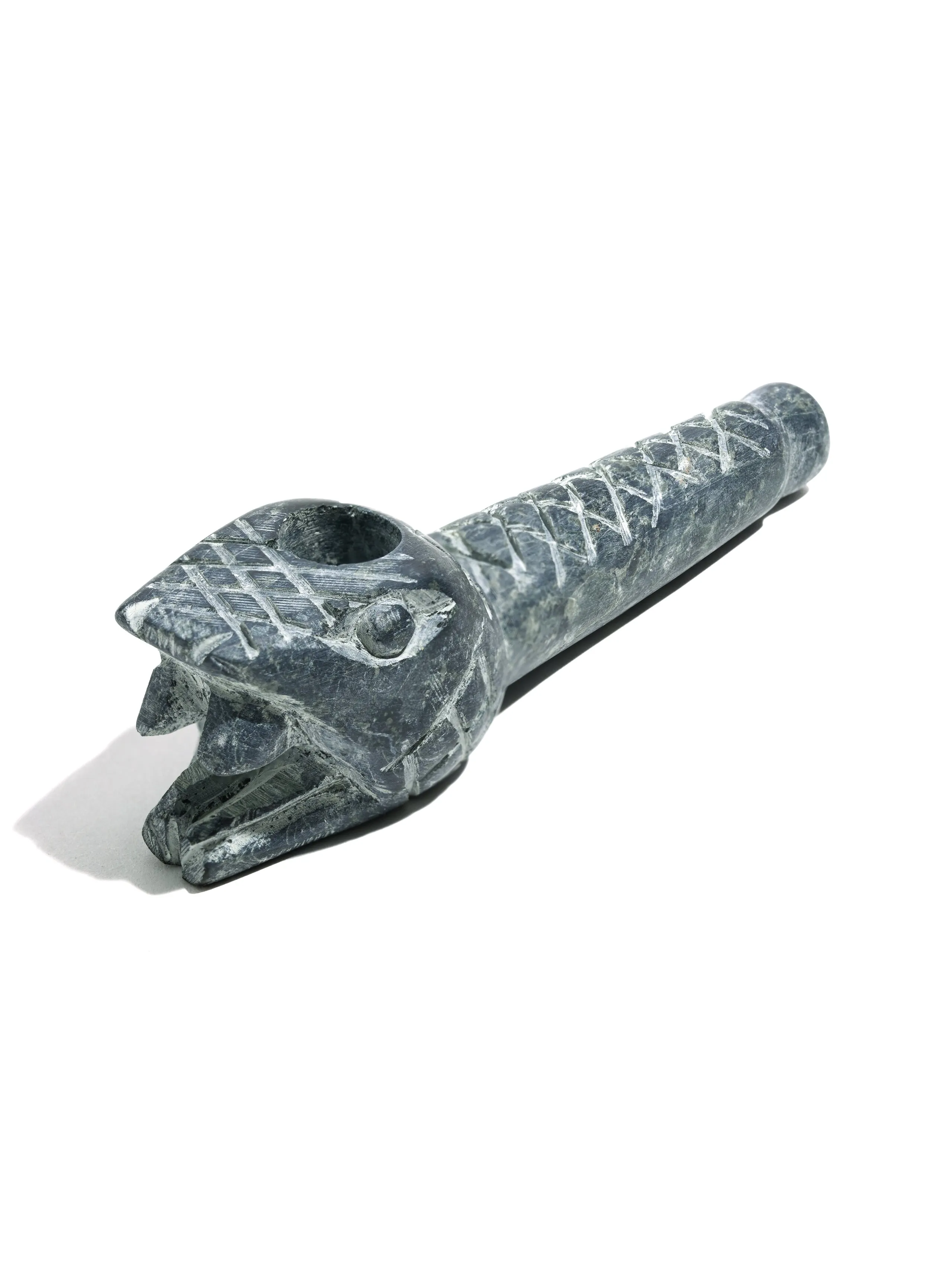 Stone Carved Pipe - Serpent