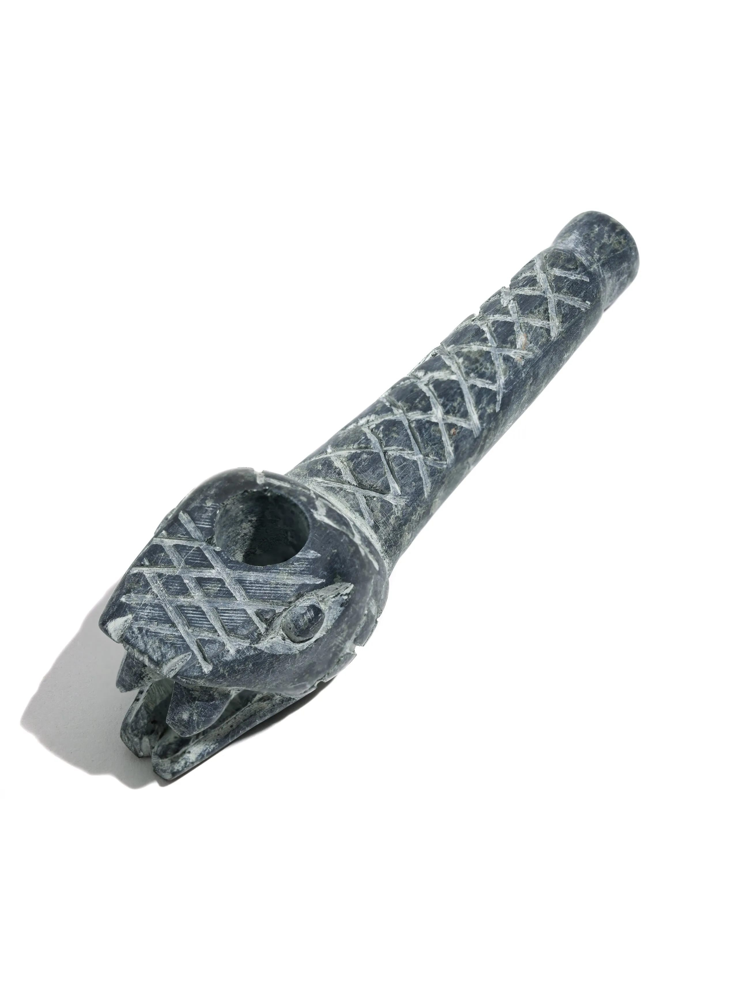 Stone Carved Pipe - Serpent