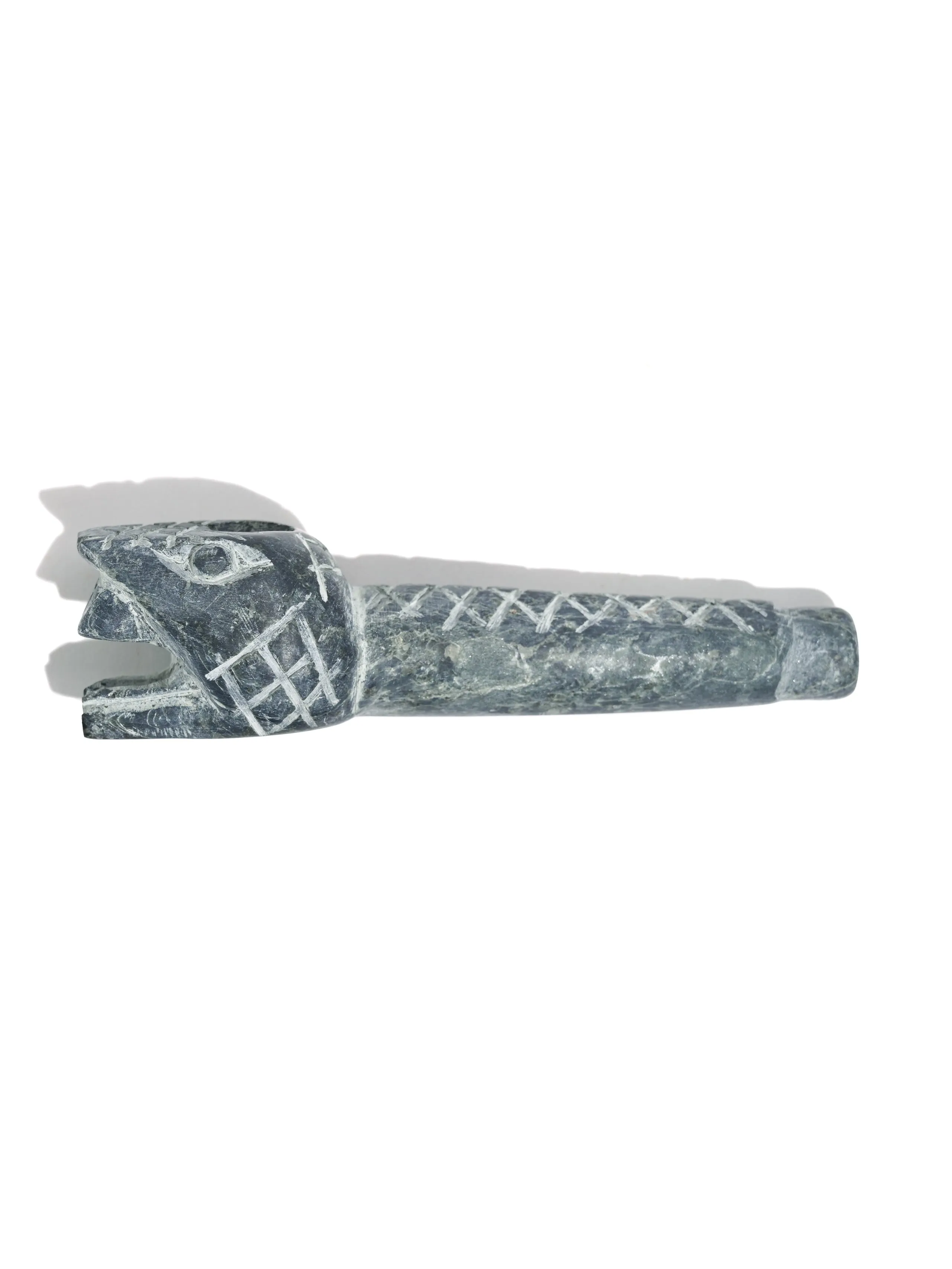 Stone Carved Pipe - Serpent