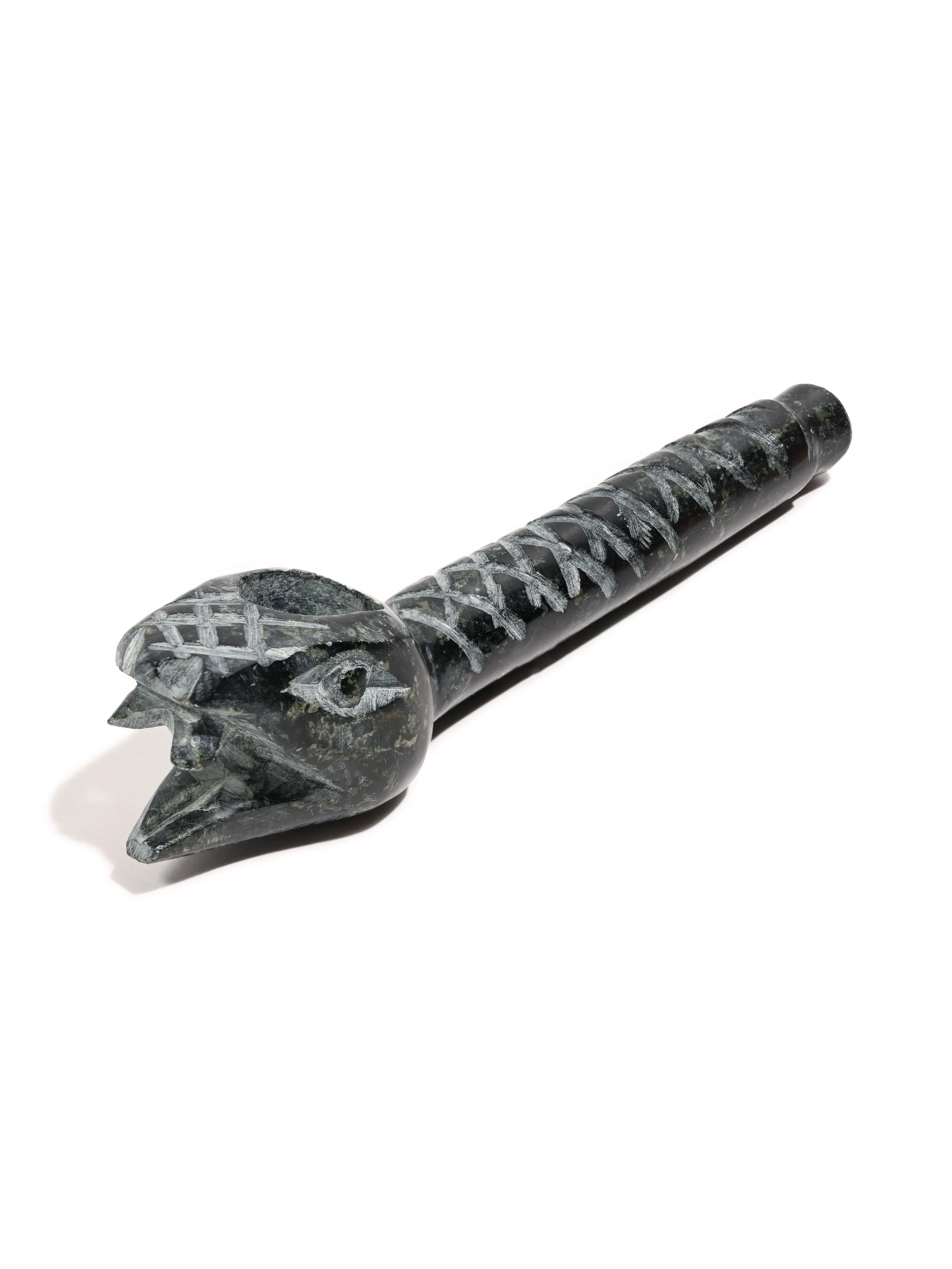 Stone Carved Pipe - Serpent