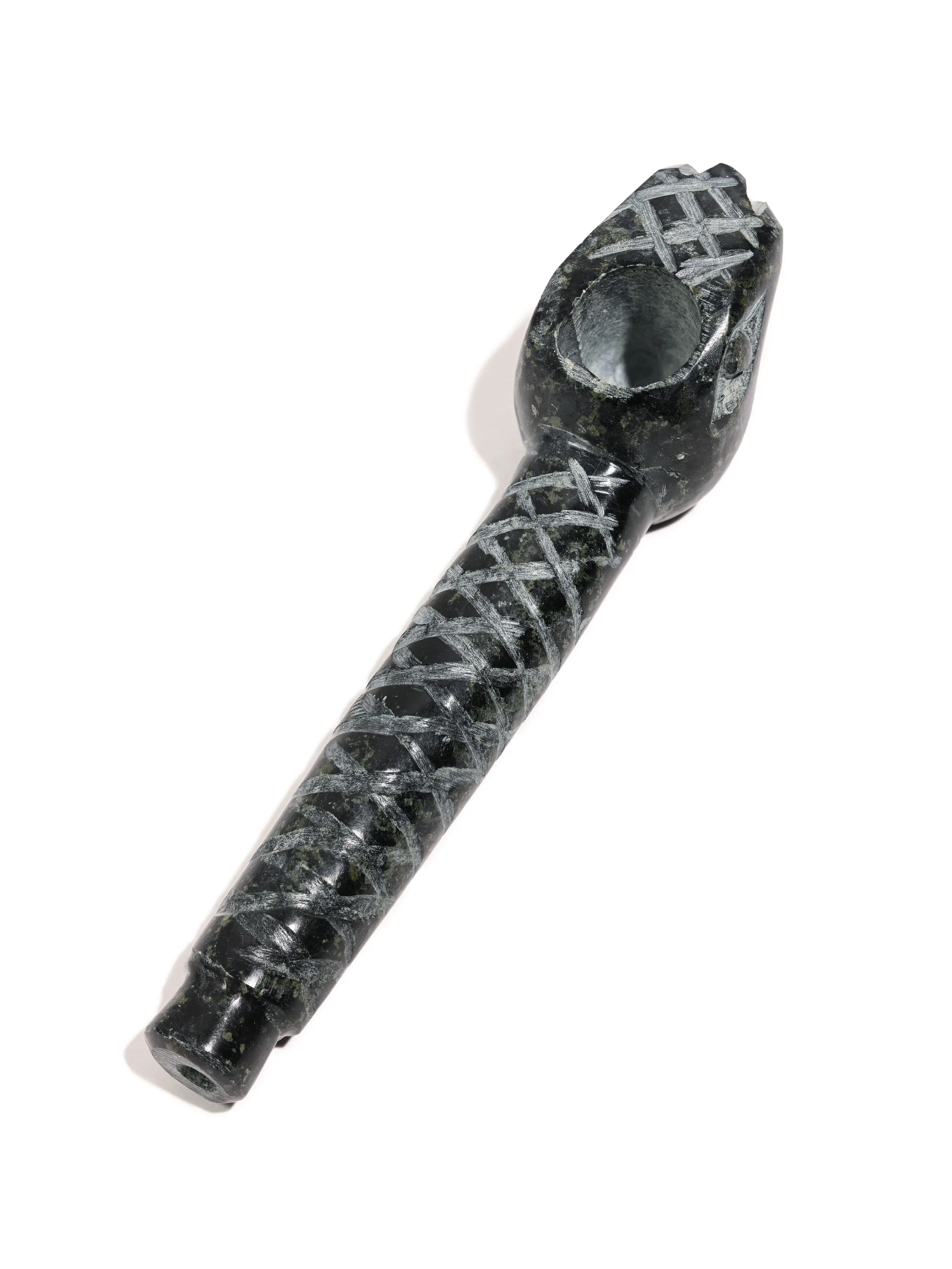 Stone Carved Pipe - Serpent