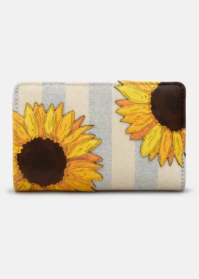 Succubus Bags Book Sunflowers Leather Zip Around Wallet Brown