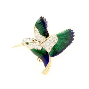 SUSAN CAPLAN VINTAGE 1960s vintage attwood & sawyer hummingbird brooch -                         -                     -    