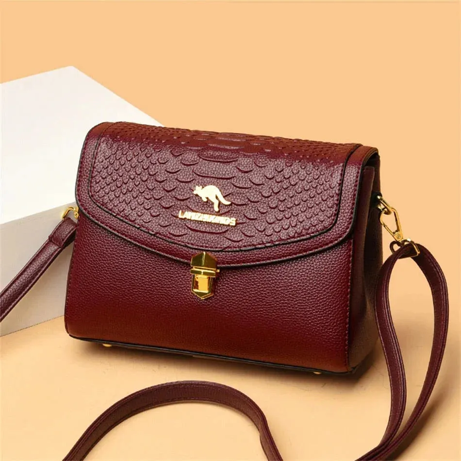 Synthetic Leather Alligator Pattern Shoulder Crossbody Bags for Women