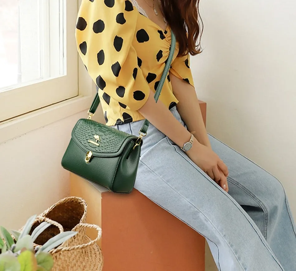 Synthetic Leather Alligator Pattern Shoulder Crossbody Bags for Women