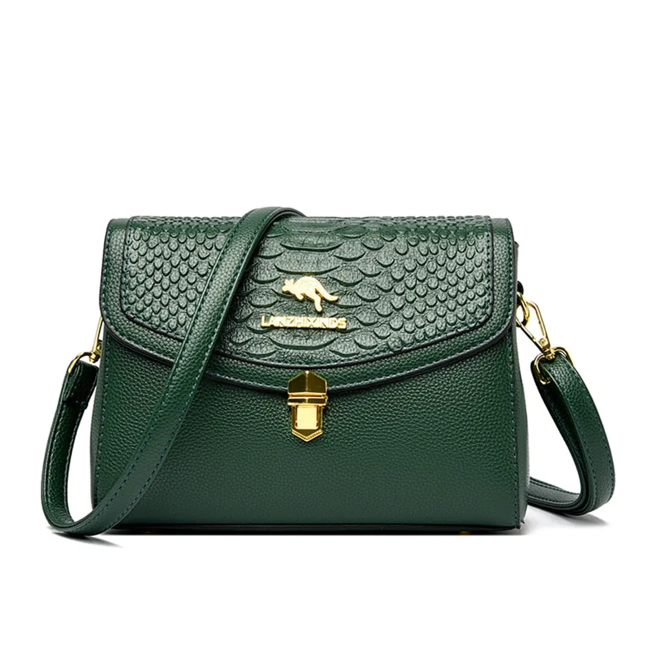 Synthetic Leather Alligator Pattern Shoulder Crossbody Bags for Women