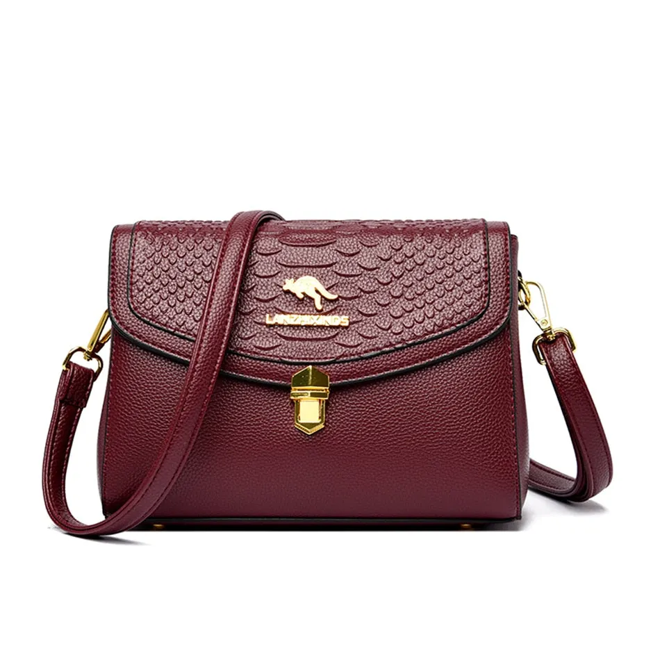 Synthetic Leather Alligator Pattern Shoulder Crossbody Bags for Women