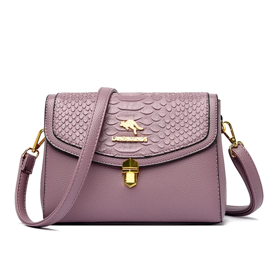 Synthetic Leather Alligator Pattern Shoulder Crossbody Bags for Women