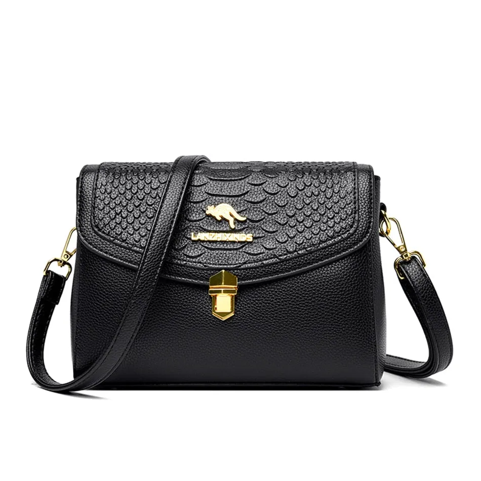 Synthetic Leather Alligator Pattern Shoulder Crossbody Bags for Women