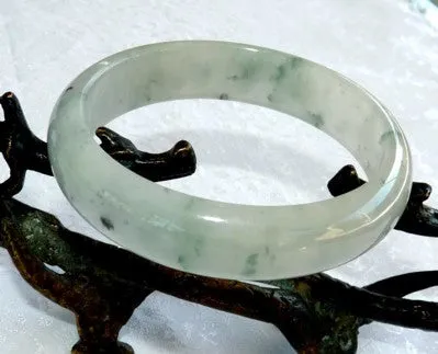 Translucent Icy Butterfly Tracks Jadeite Bangle 57.5mm (BB2305)