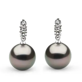 Trio Collection Tahitian 11.0-12.0 mm Pearl and Diamond Earrings