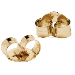 Two Earring Back Replacements |14K Solid Yellow Gold | Threaded Push on-Screw off |Quality Die Struck | Post Size .032 | 2 Backs