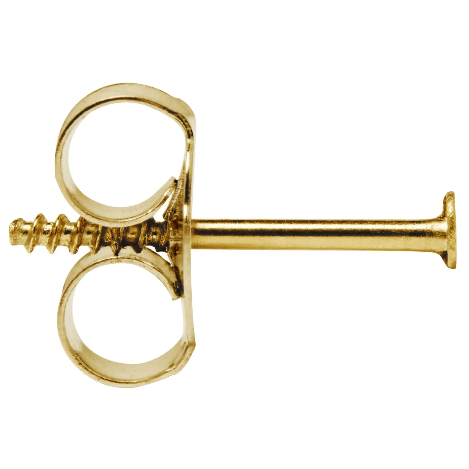 Two Earring Back Replacements |14K Solid Yellow Gold | Threaded Push on-Screw off |Quality Die Struck | Post Size .032 | 2 Backs