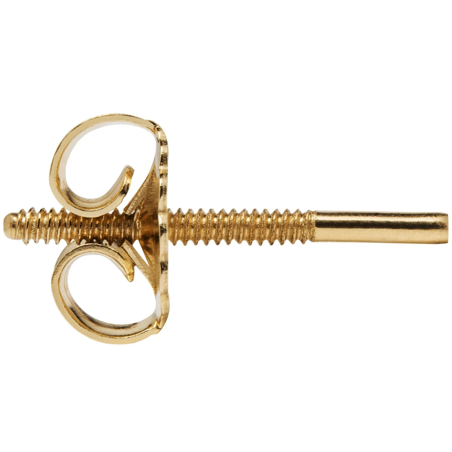 Two Earring Back Replacements |14K Solid Yellow Gold | Threaded Push on-Screw off |Quality Die Struck | Post Size .0375 | 2 Back