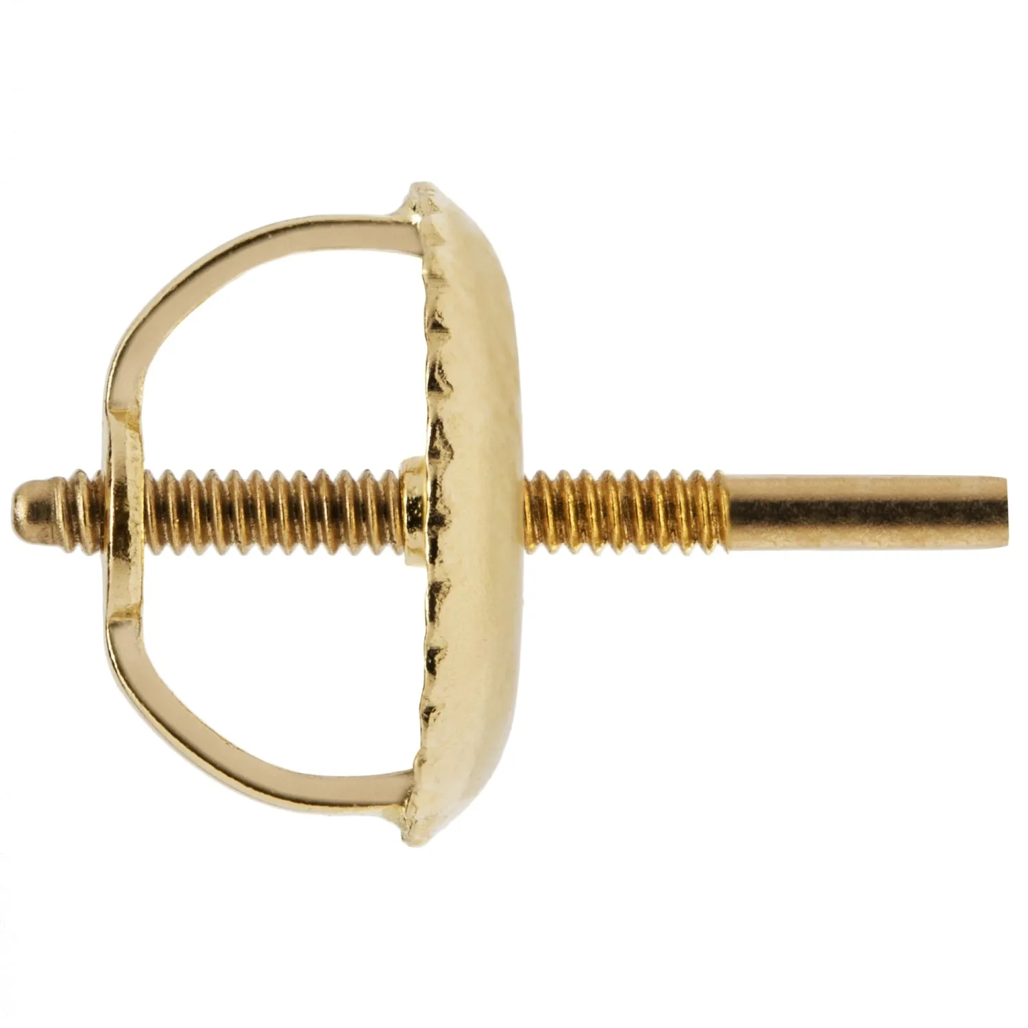 Two Earring Back Replacements |14K Solid Yellow Gold | Threaded Screw on Screw off |Quality Die Struck | Post Size .032 | 2 Back