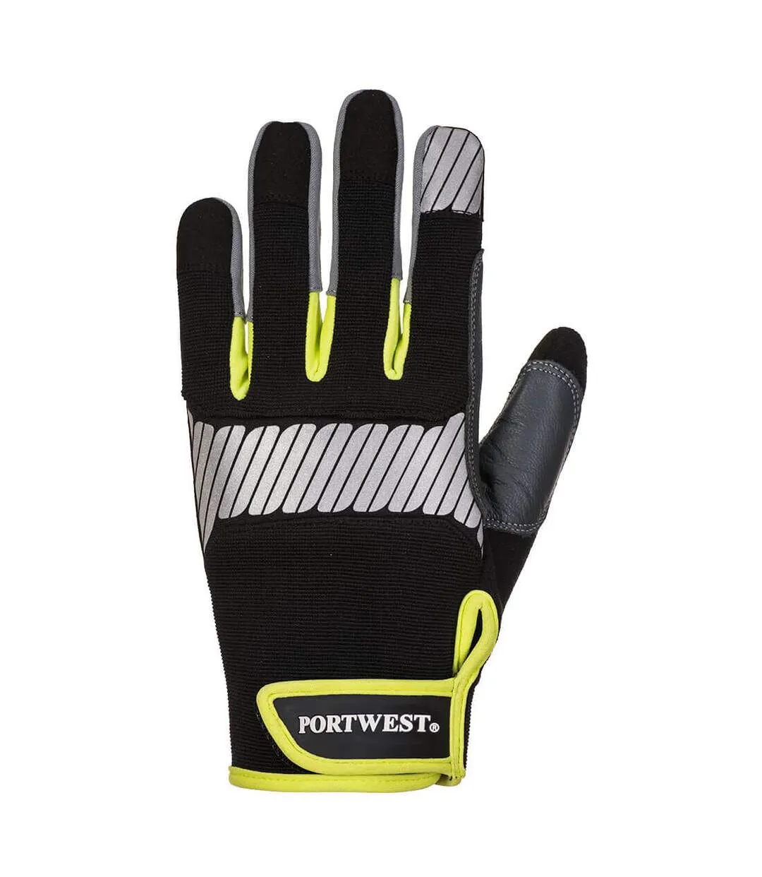 Unisex adult pw3 utility gloves m black/yellow Portwest