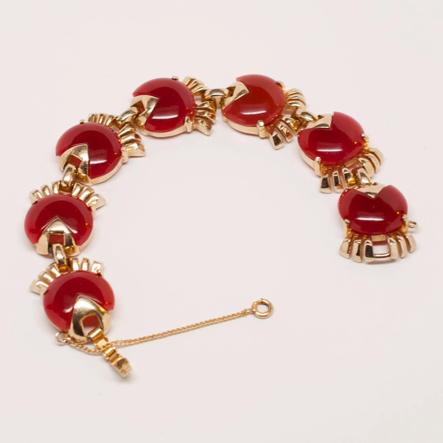 Unsigned 1950's Enamel and Gold Gilt Bracelet