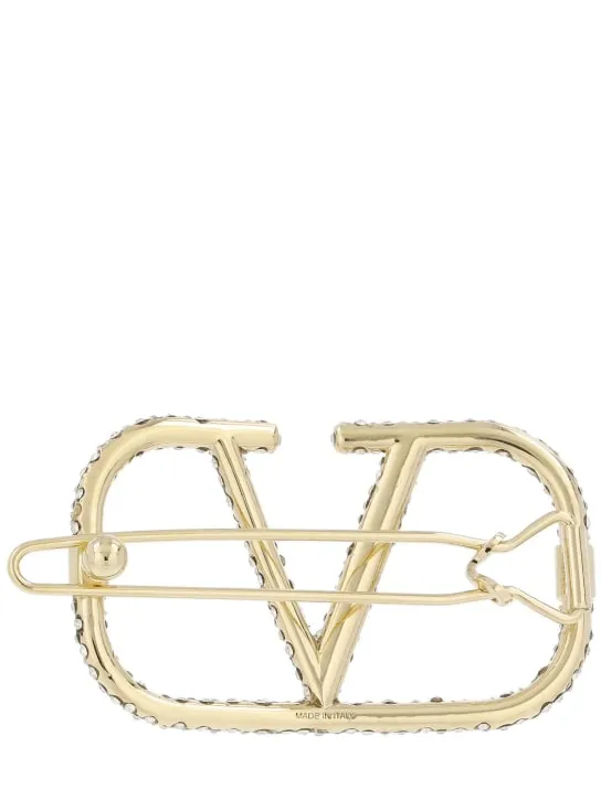 Valentino Garavani   Crystal V logo signature hair clip 