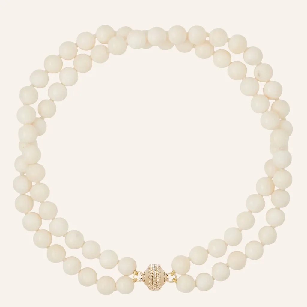 Victoire Conch 10mm Double Strand Necklace