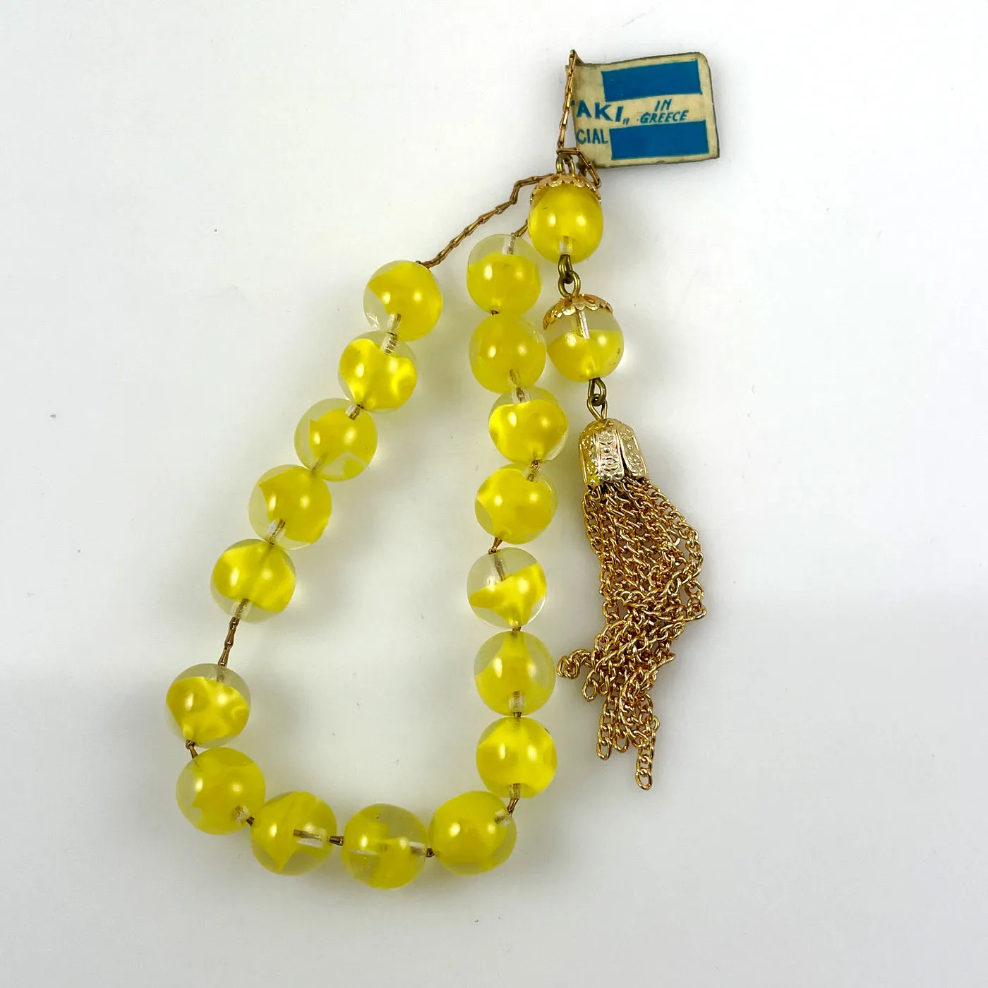 Vintage Greek Prayer Worry Beads Yellow