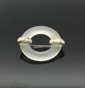 Vintage Kenneth Lane Deco Style Clear Lucite and Baguette Brooch