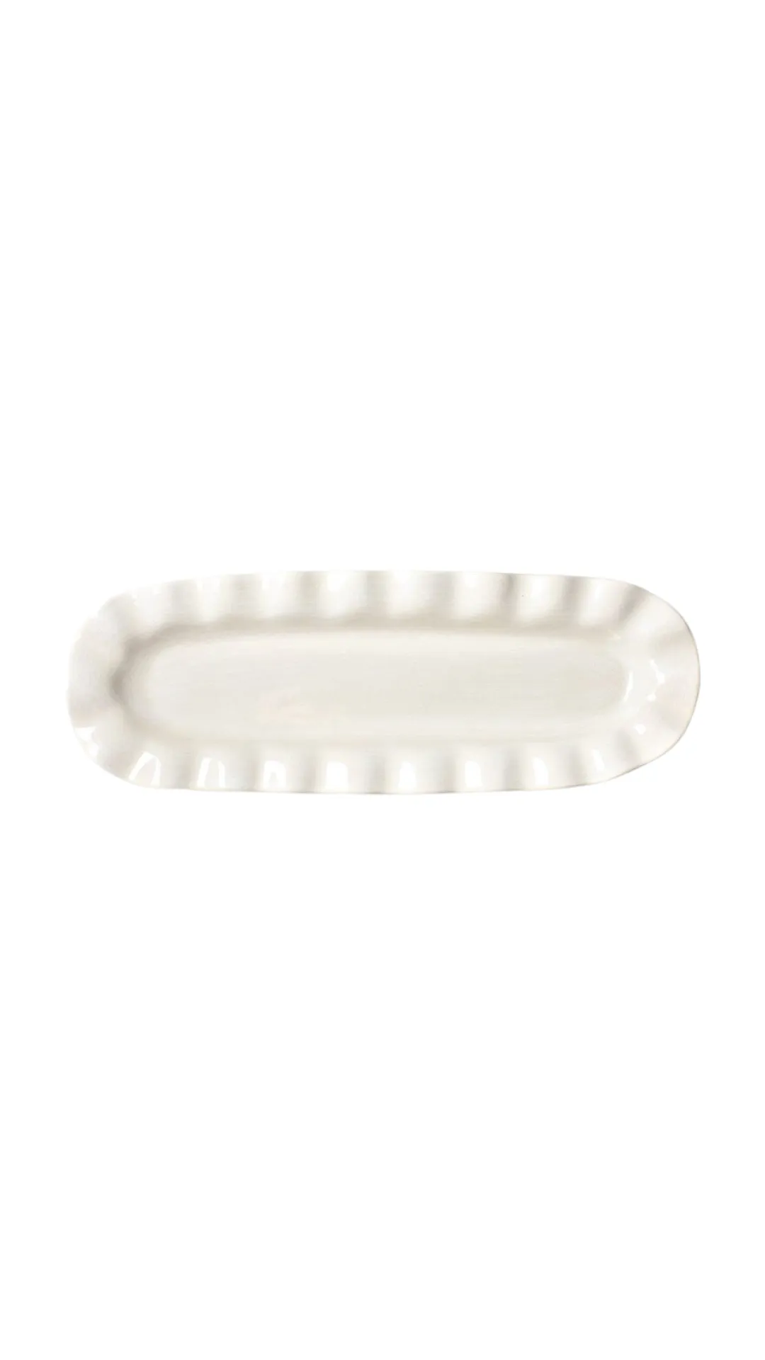 White Ruffle Skinny Tray