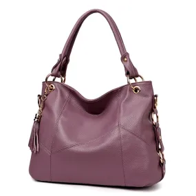 Women's Thread Pattern Genuine Leather Crossbody Shoulder Handbags