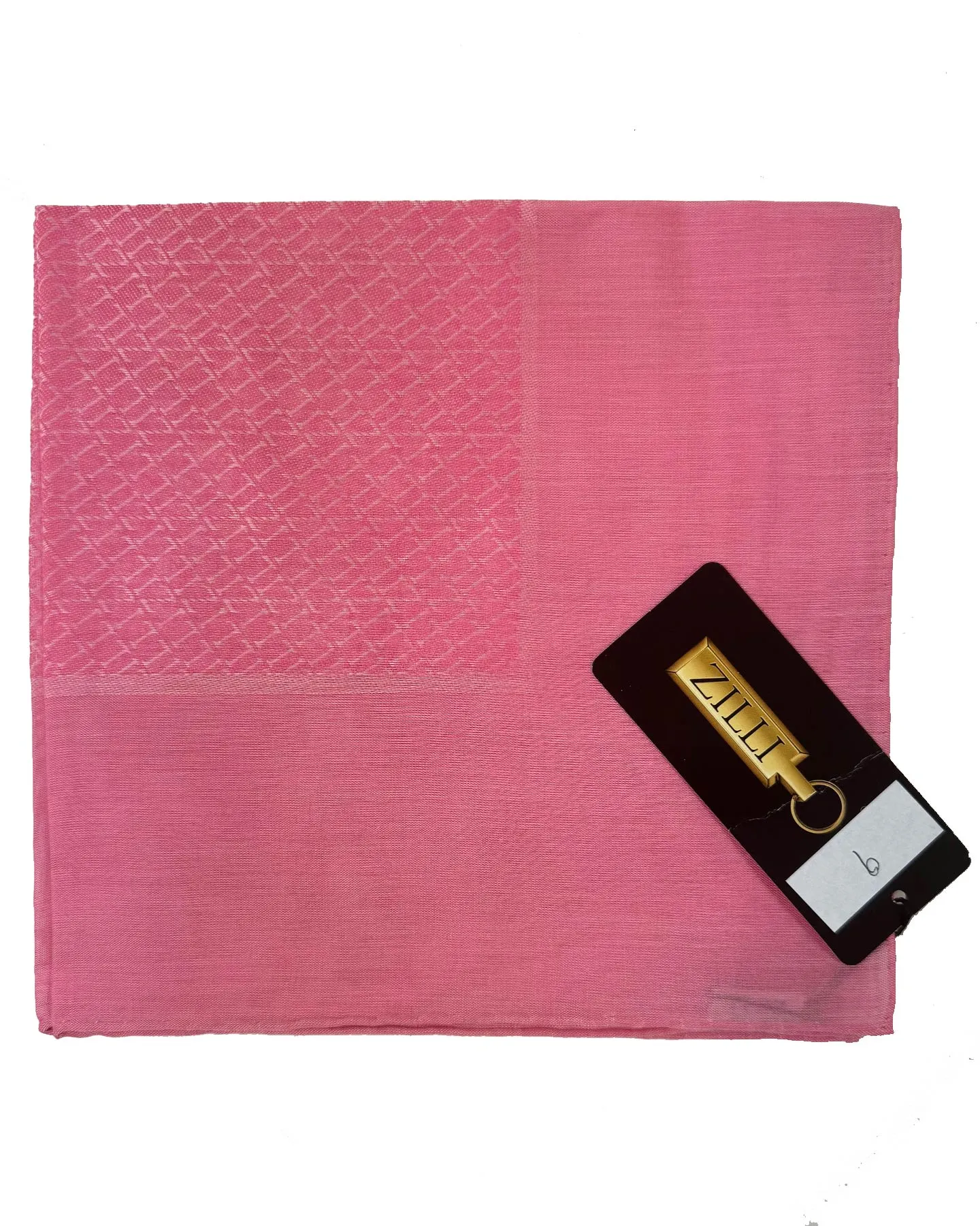 Zilli Cotton Pocket Square Pink Logo SALE